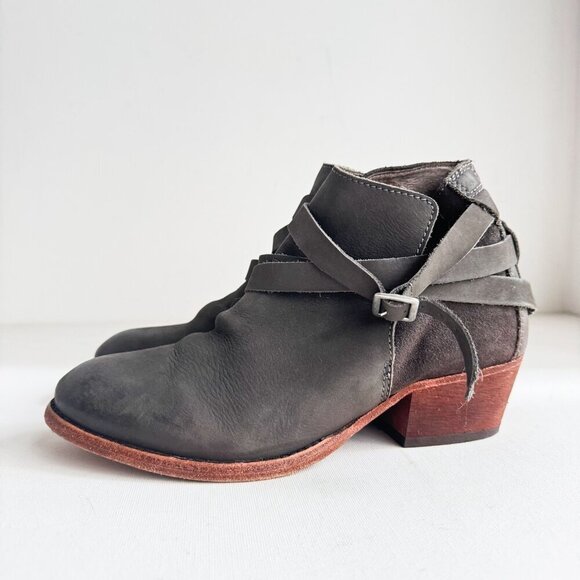 H Hudson London Grey Classic Leather Booties 40 - Picture 4 of 11